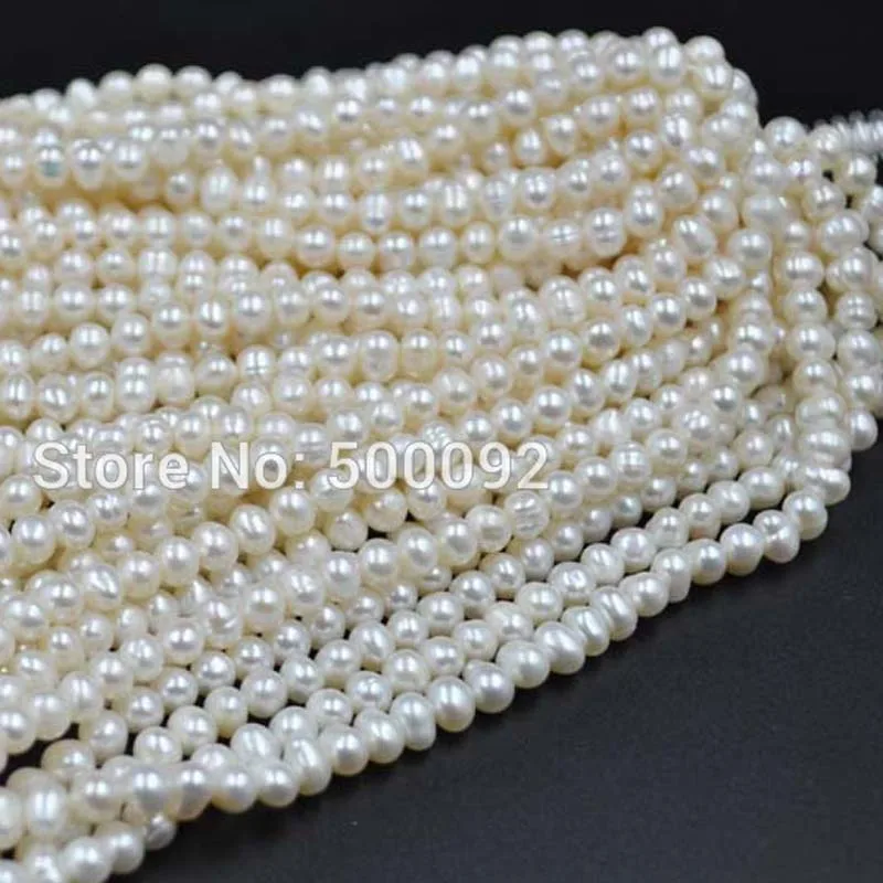 Оптовая продажа 5 нитей Пресноводный Жемчуг 5-6 мм белый жемчуг свободный цвет |