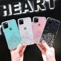 luxury glitter bling stars moon sequins soft tpu case for iphone 13 12 mini 11 pro xs max xr xs se 8 7 plus 6s silicone cover