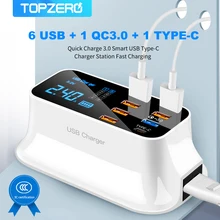 40W Multi USB Type C Charger HUB Portable USB C Charger Support QC3.0 Fast Charger Charging Station For iPhone 12 11 X 8 Xiaomi