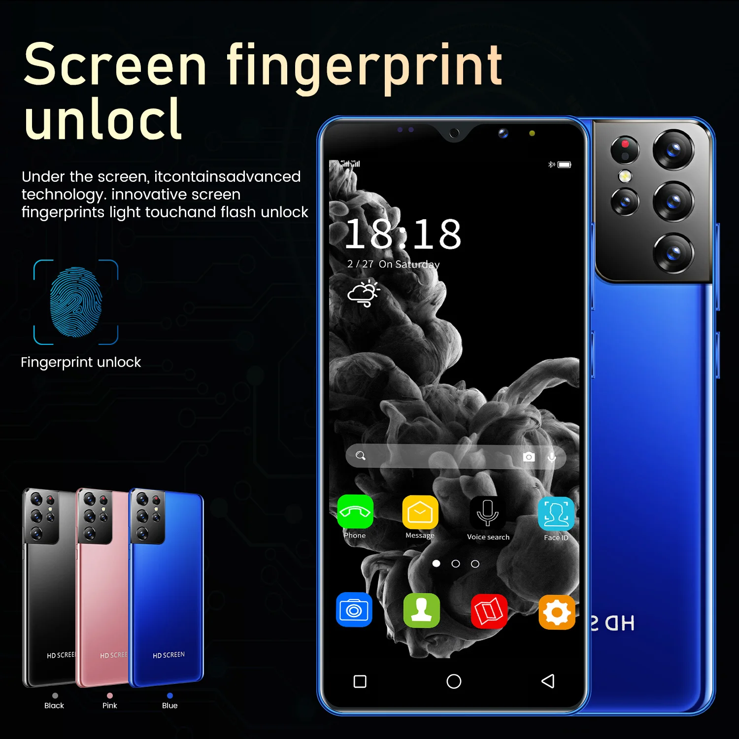 

Galay Global Version S21 Pro+ 5G Android10.0 6.3Inch 6800mAh 8+256GB Mobile Phone Waterdrop HD Screen Cellphone Smartphone