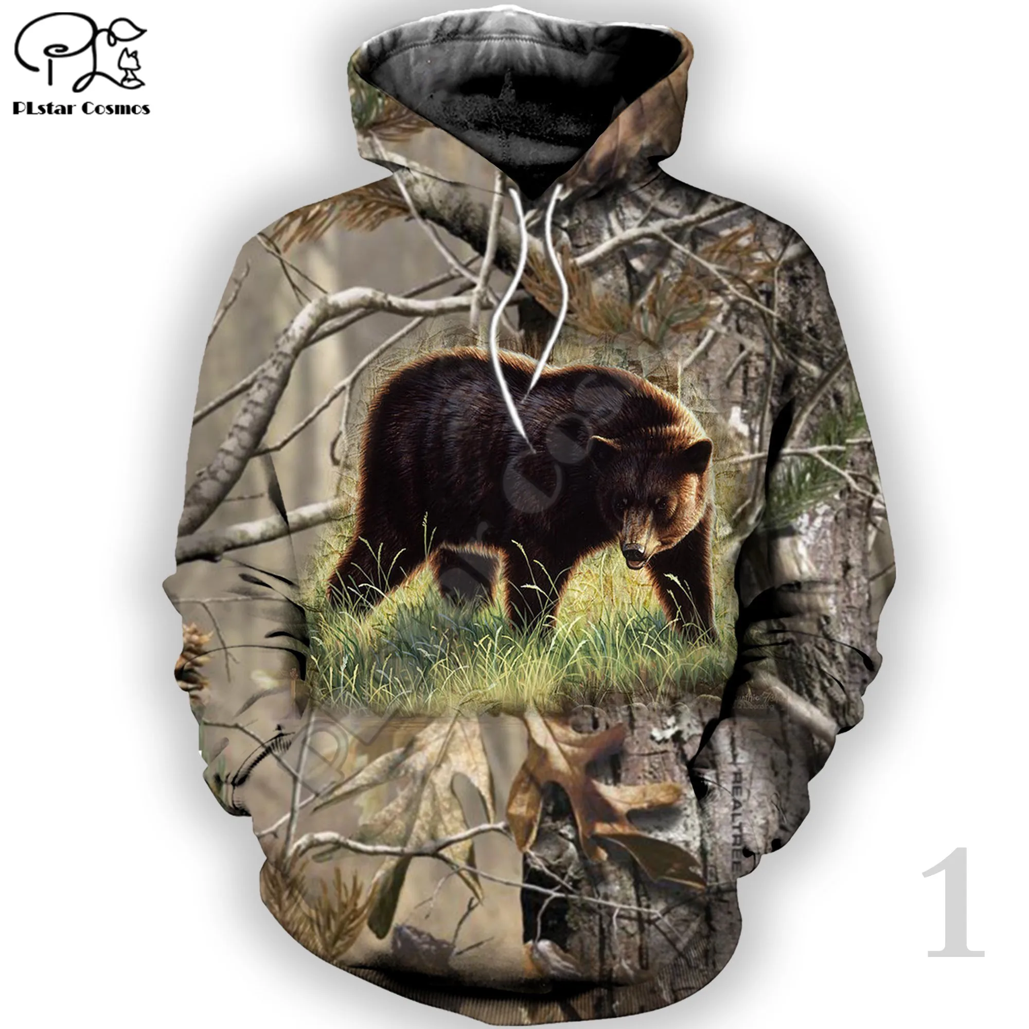 

PLstar Cosmos 3DPrint Newfashion Hunter Bear Beast Animal Unisex Harajuku Streetwear Man/Woman Funny Hoodies/Sweatshirt/Zip T-1