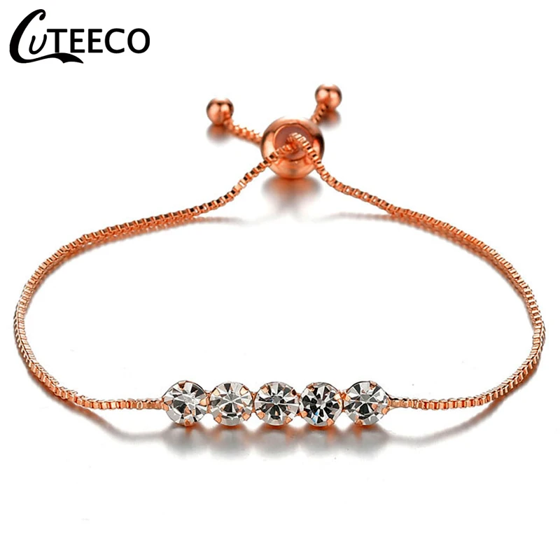 CUTEECO европейские модные женские Подвески браслет кубического циркония бренд браслет Бесконечность Браслеты для женщин ювелирные изделия подарок