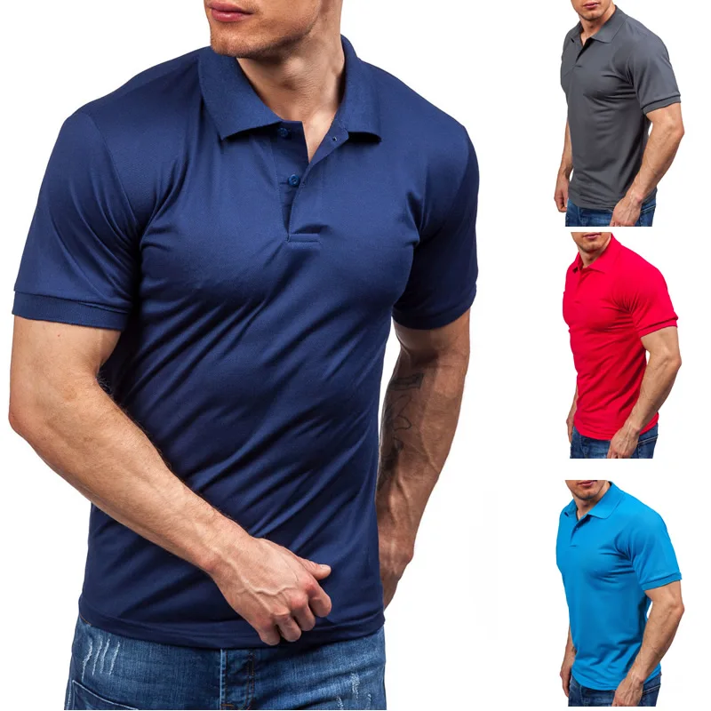 

Zogaa Mens Short Sleeve Tshirt Solid Color Turndown Collar Polo Shirts Men Printed Shirts Anti-Pilling Breathable Slim Fit Tops