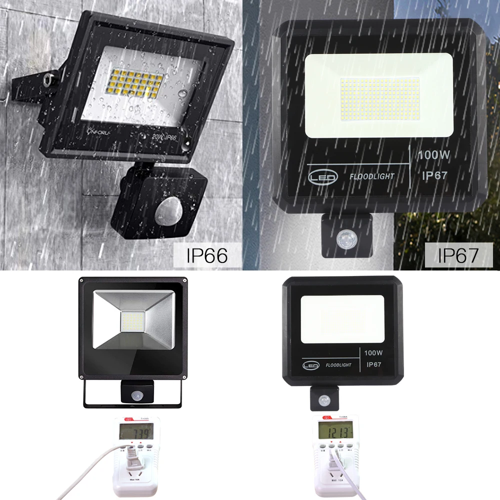 Светодиодный прожектор с датчиком движения IP65 водонепроницаемый 20 Вт 30 50 100