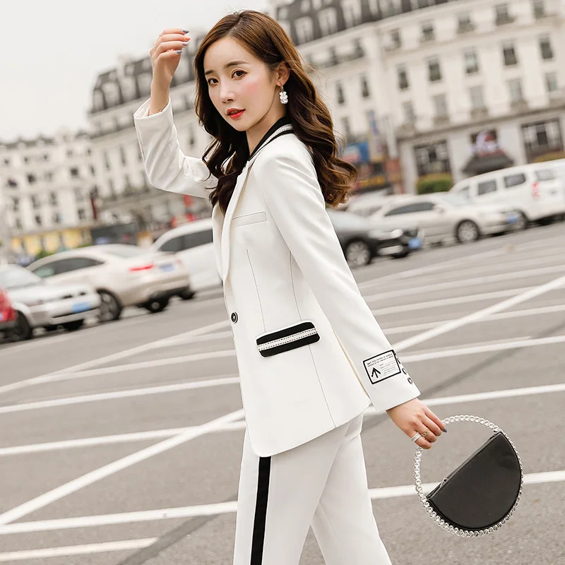 Женский брючный костюм Lenshin модный из двух предметов в стиле High Street с