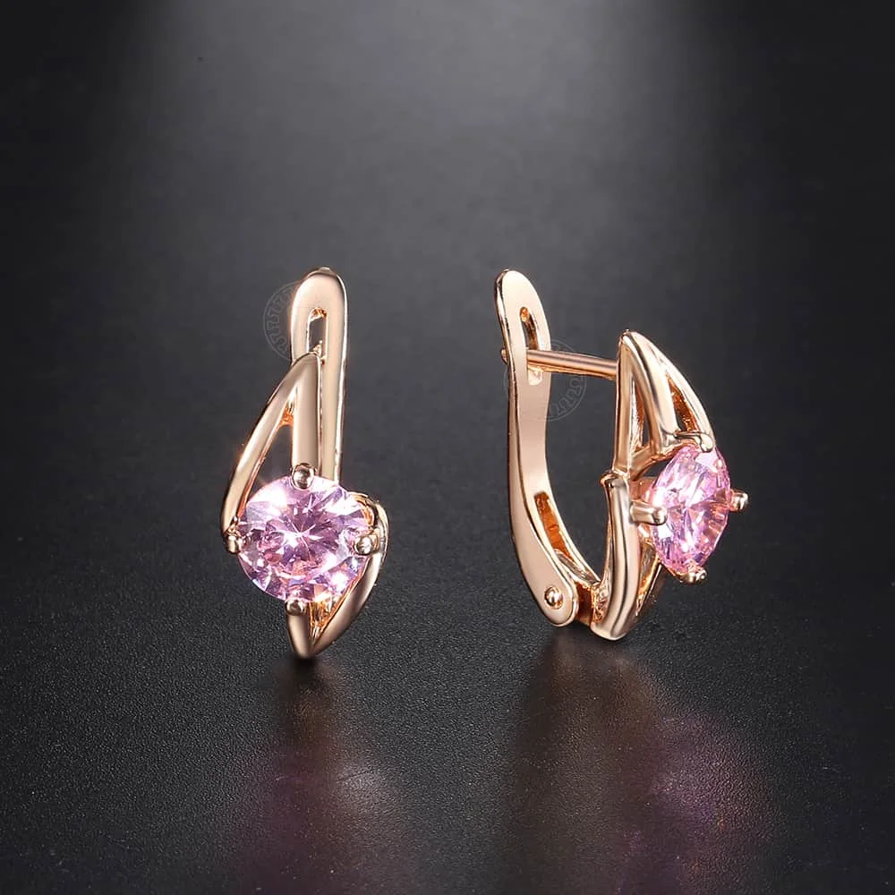 Женские серьги-гвоздики с искусственным жемчугом розовое золото 585 пробы |