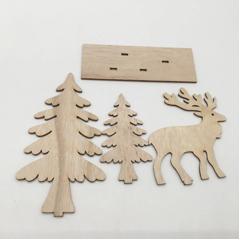 Новогодние деревянные украшения в виде лося для рождественской елки поделки