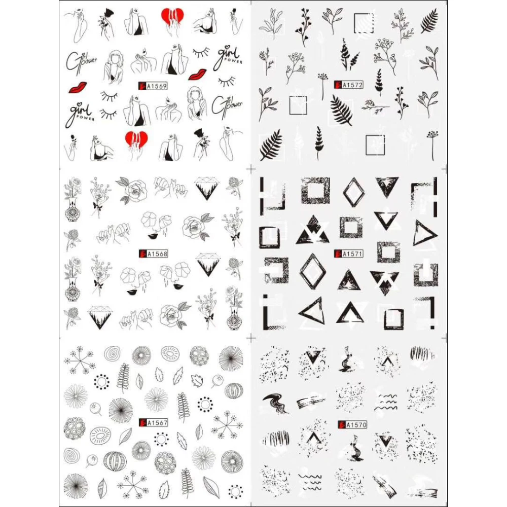 Фразы на английском языке наклейки для ногтей Водные Наклейки слайдер