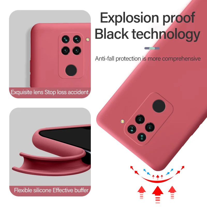 Чехол из жидкого силикона для Xiaomi Redmi Note 10 5G 9 Pro Max 9S 9T 10X 9A 9C 8 8T 8A 7 6 противоударный