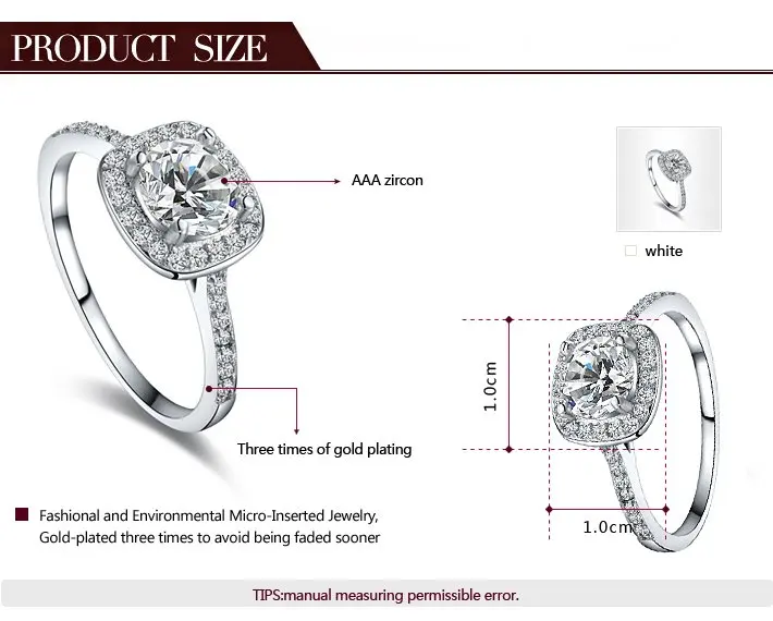 

BOAKO Fashion 925 Sterling silver Ring Classic Style Diamond Jewelry Moissanite Ring Wedding Party Anniversary Ring For Women B3