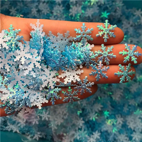 2cm blue CRLEY 100 шт Рождественское украшение Снежинка Рождество День рождения Свадьба украшения ручной работы домашний декор красочные блестящие аксессуары - Цвет: 2cm blue