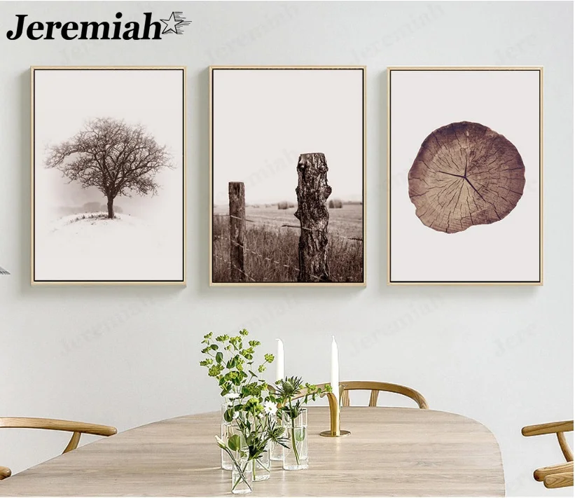 

Nordic Minimalist Tree Trunk Annual Rings Canvas Painting Dead Tree Landscape Poster Wall Art Modern Home Room Decoration