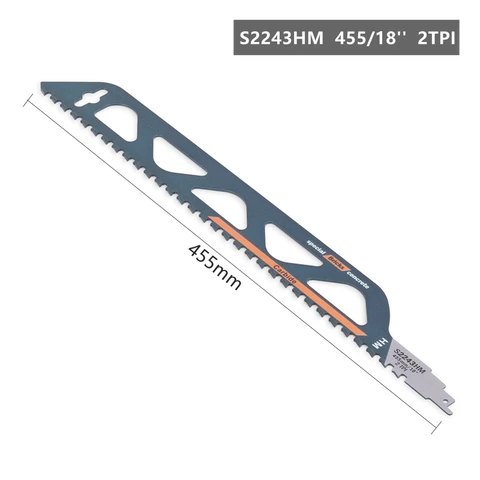 Сабельная пила HEDA из карбида вольфрама, 1 шт., 225/300/455/505 мм для резки бетона, цементного блока, ПВХ труб, дерева