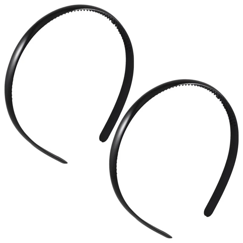2 шт. черная пластиковая оправа с двумя зубьями обруч для волос головная повязка