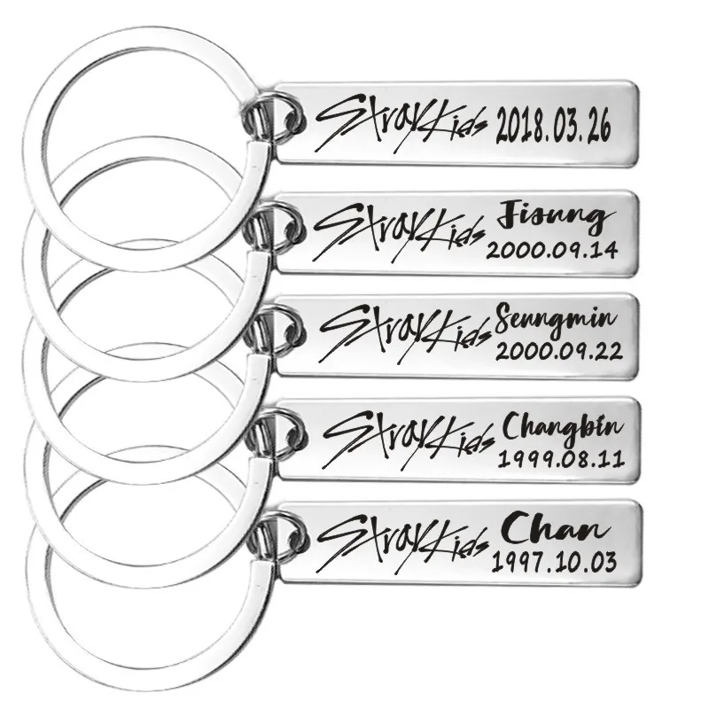 

Брелок для ключей kpop stray kids из нержавеющей стали, металлический, хорошего качества