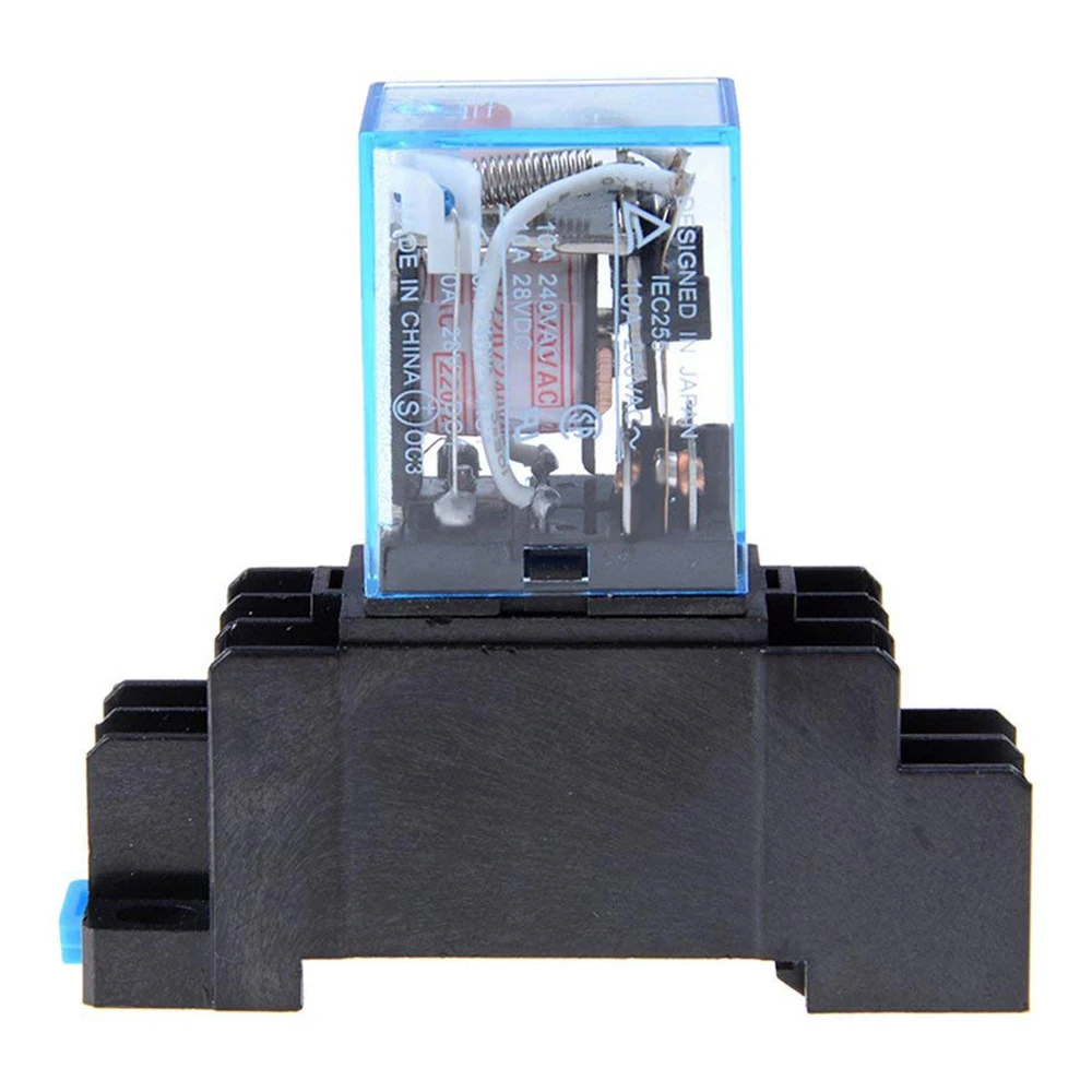 

1PC Power Relay with Socket Base Built-in LED Indicator LY2NJ 8 Pin AC 220V Relay for Safety Protection Switching Circuit