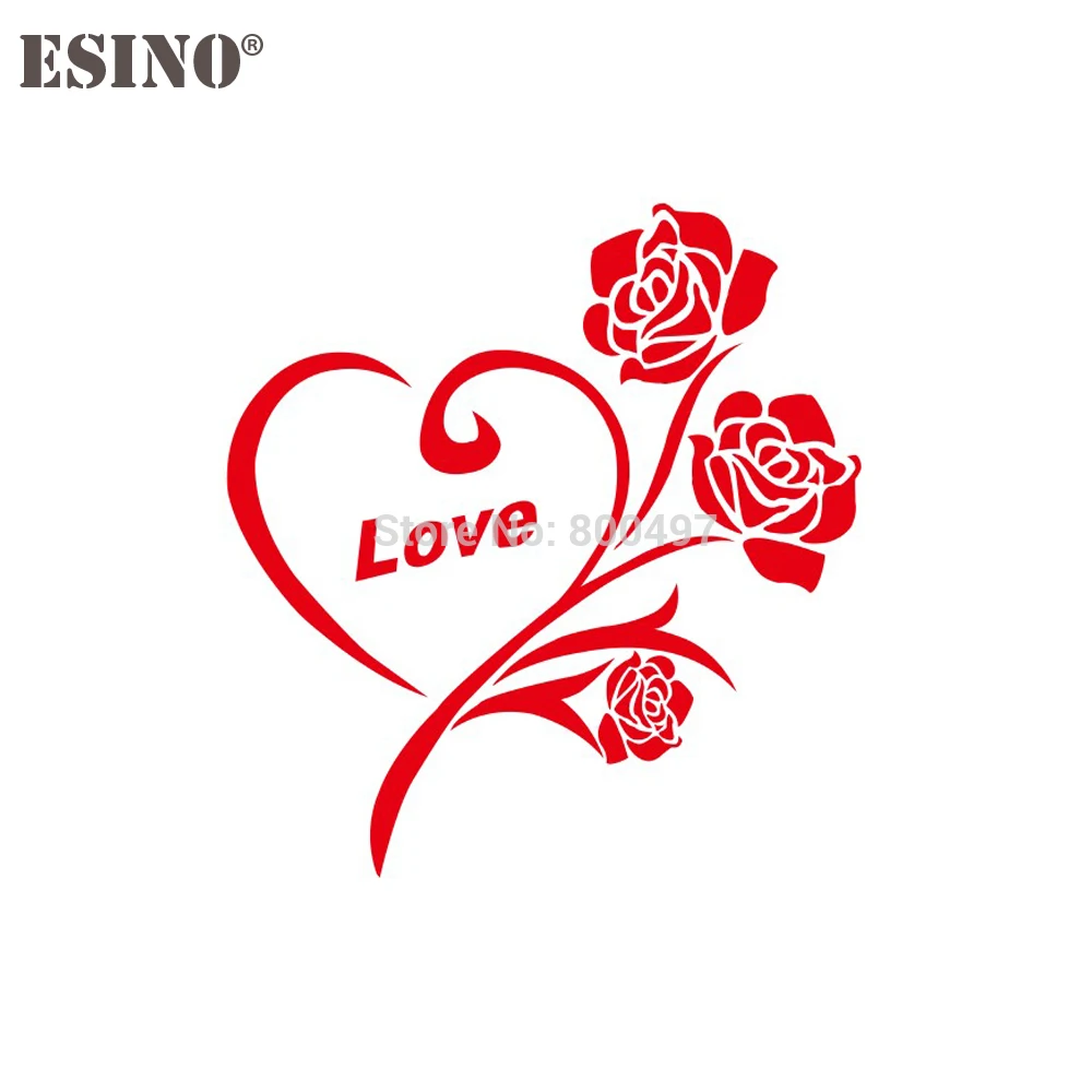 

Красивое платье с цветочным принтом Любовь Розовый Творческий Авто Наклейка с изображением мультяшного автомобиля, наклейка бампера тела ...