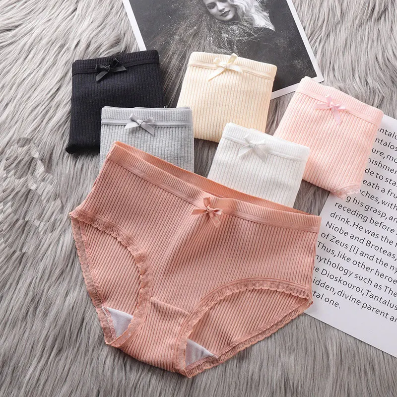 

Женские хлопковые трусики, женское однотонное нижнее белье, дышащее нижнее белье, сексуальное удобное женское модное нижнее белье с бантом