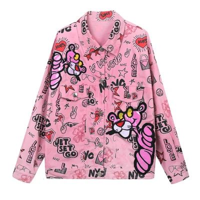 pink Осенние короткие куртки модная вышивка заплатки дизайнерские женские модные куртки - Цвет: pink