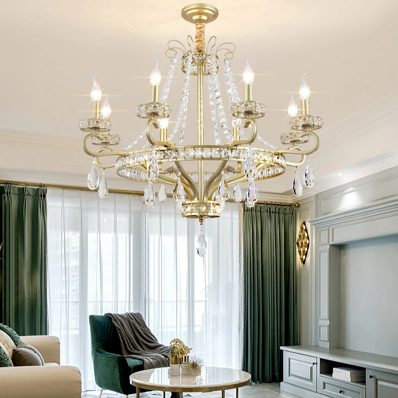 Современная светодиодная люстра с золотистой отделкой для гостиной спальни