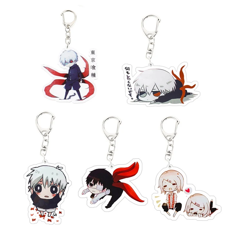 

llavero de anime Tokyo Ghoul Kaneki Ken Acrylic Keychain Mask Key Rings Fans Favors Fashion Gift