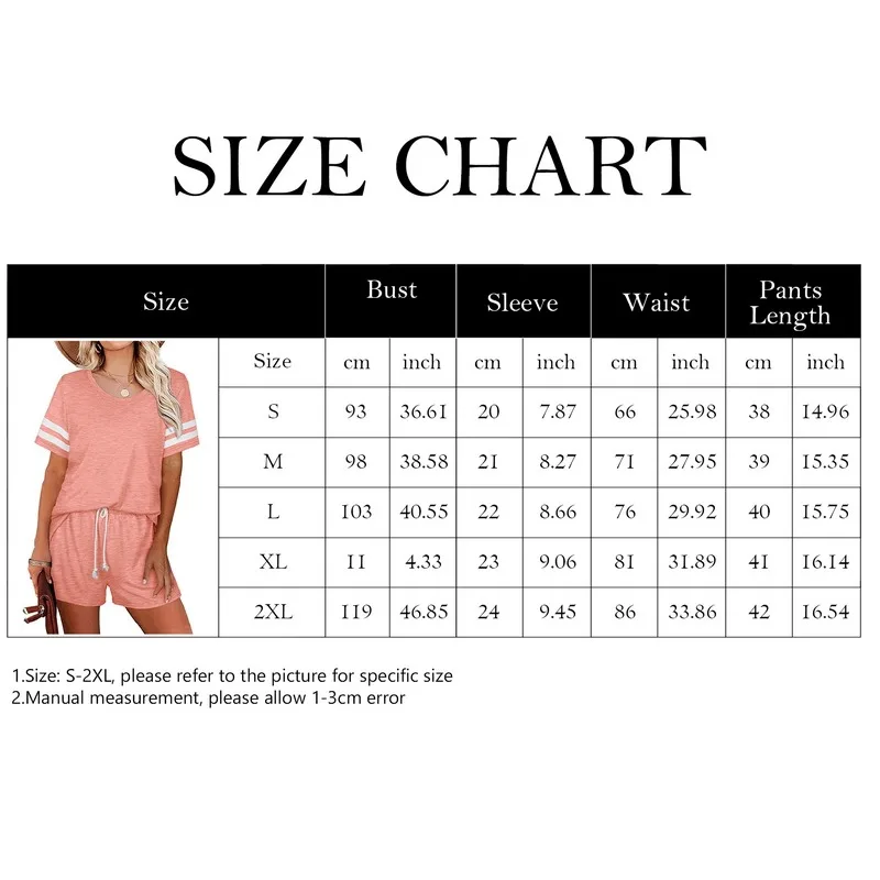 

Solid Summer Women's Suit Two Pieces Tracksuit Short Sleeve Sports Suits Women 2021 Casual Tracksuits Elastic Waist Lady Set