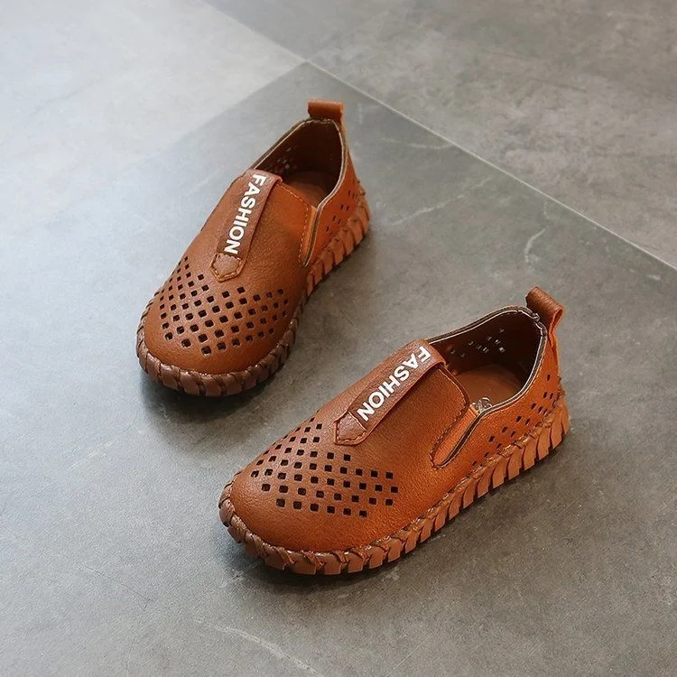 

Summer Sandalias Kids shoes For Children's Boy's leather shoes School Students Performing Children Sneakers Black Boys Flats