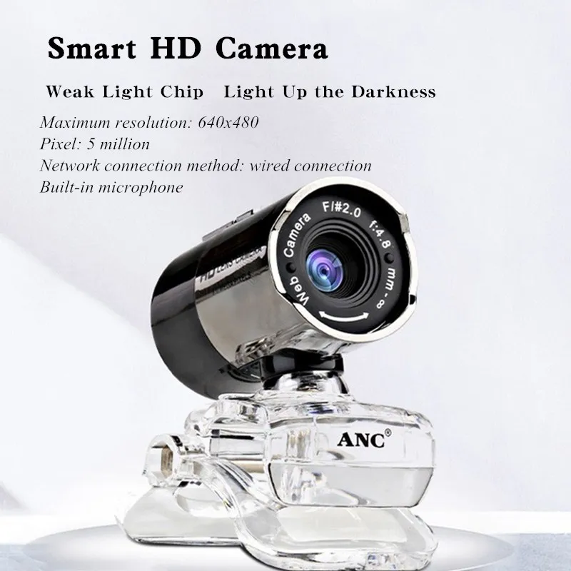 

ANC HD camera Smart Video Home Computer Laptop Free Drive With Microphone Night Vsion USB Video 5 million Pixel CMOS 1280x720