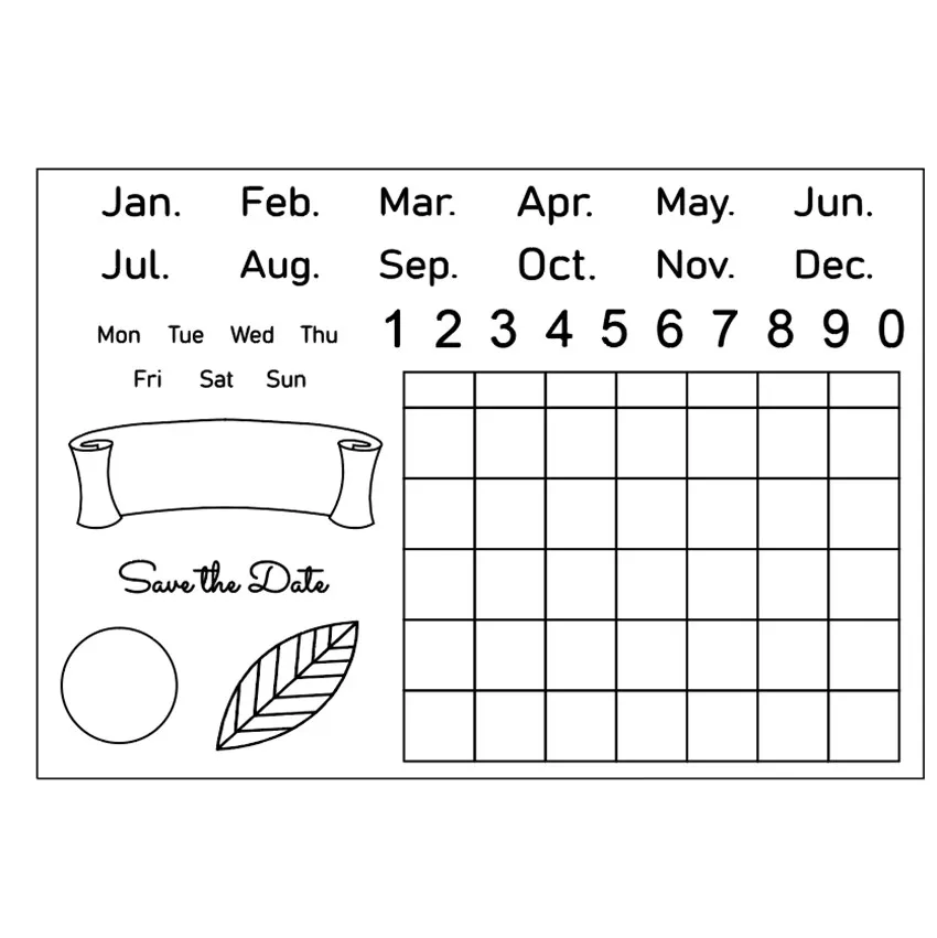 Горячая Распродажа календарь прозрачные штампы/силиконовые уплотнения