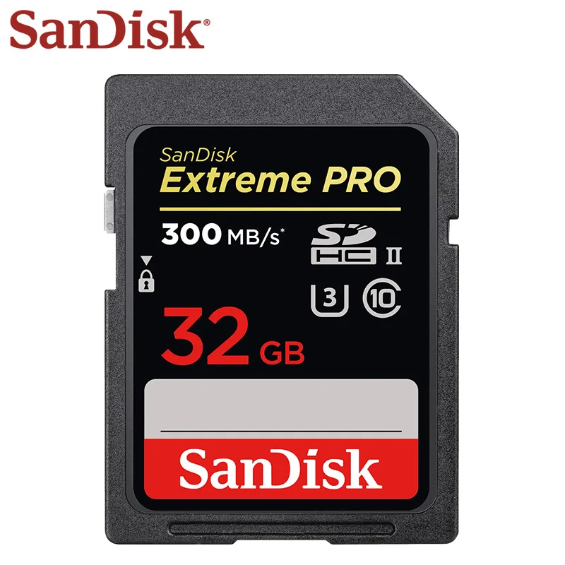 

100% Original SanDisk Extreme Pro SD Card 32GB SDHC Class 10 Max Read Speed 300M/s UHS-II U3 Memory Card For Digital Camera