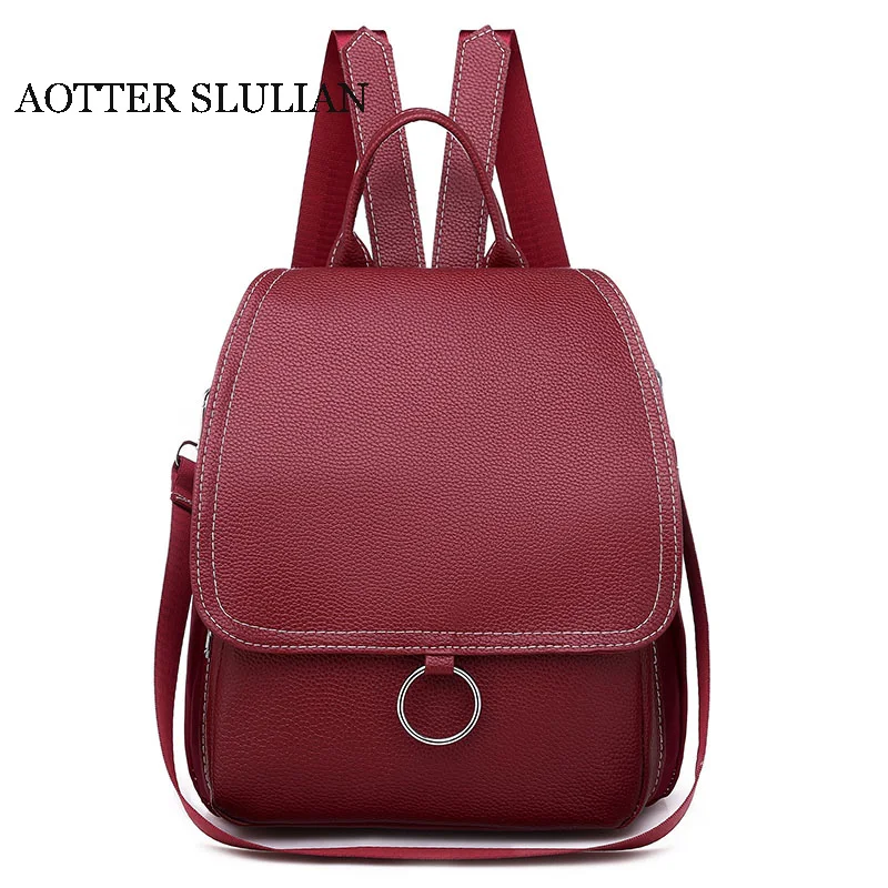 Миниатюрные рюкзаки AOTTER SLULIAN маленькие студенческие сумки на плечо однотонные