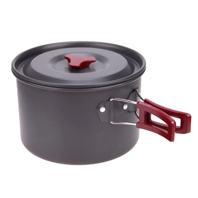 1pc Pot 12pcs Outdoor Tableware Camping Hiking Picnic Teapot Pot Set for Frying Pan Carabiner Travel Tableware Picnic Cookware Pot Mess - Цвет: 1pc Pot