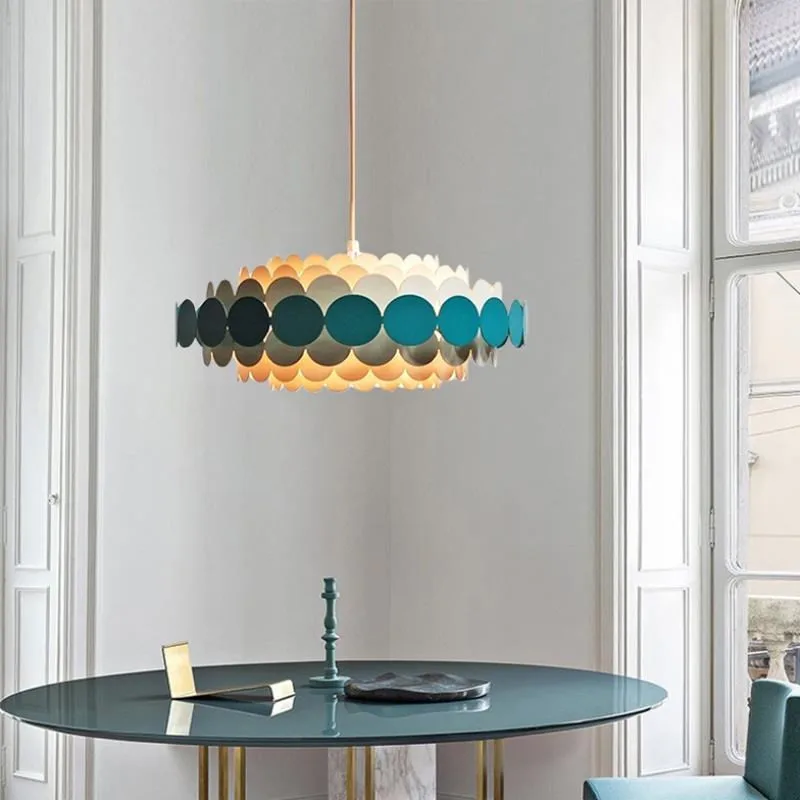 Круглые металлические подвесные светильники в скандинавском стиле современные