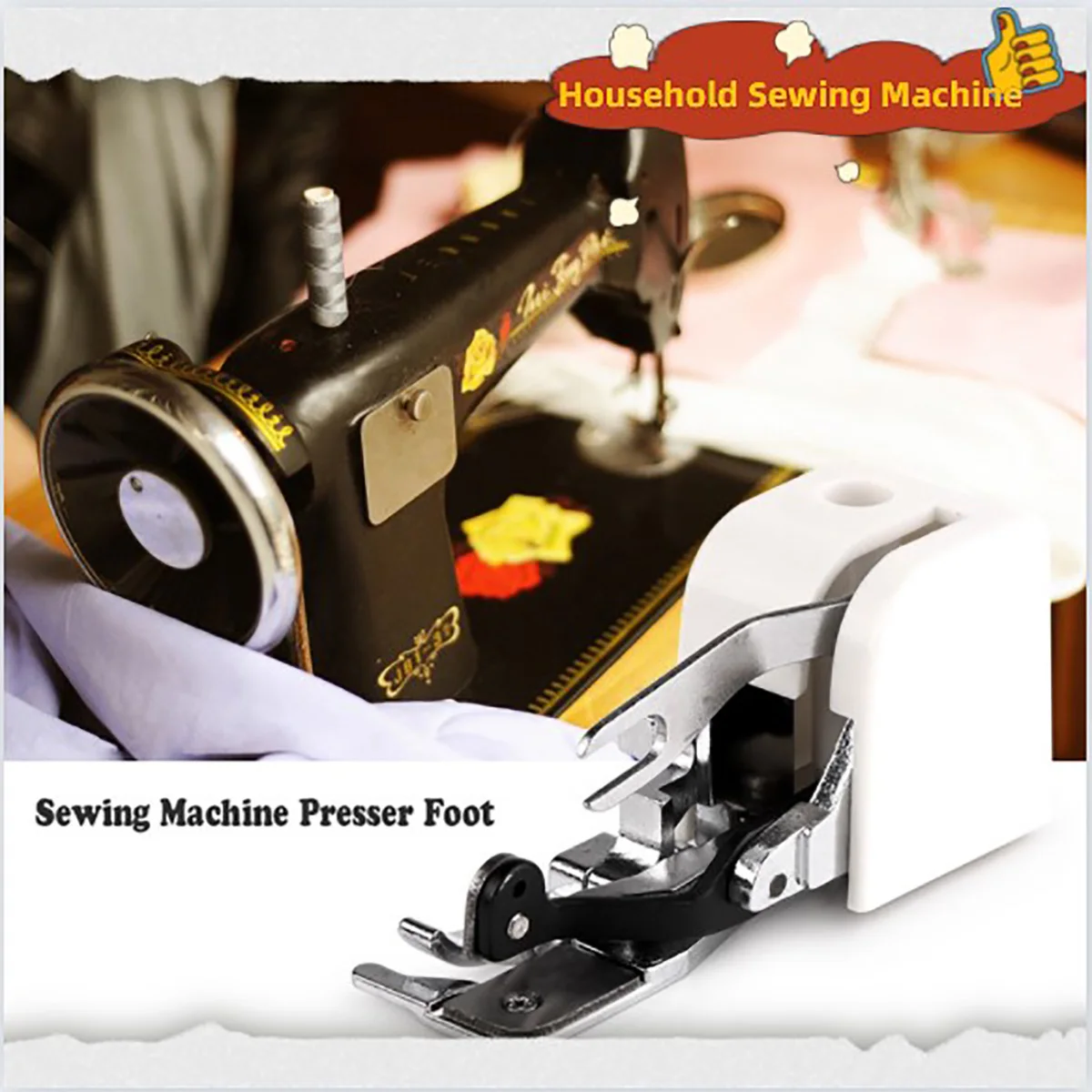 

Hot Sewing Machine Presser Foot Press Feet For Brother Singer Household Sewing Machine Parts Side Cutter Overlock Presser Foot
