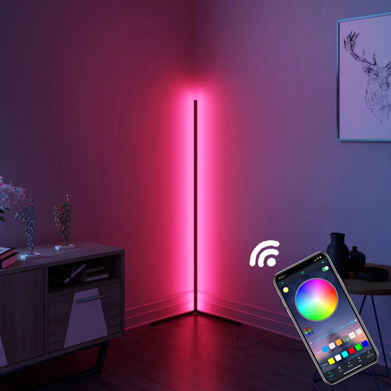 Светодиодный светильник управление через приложение RGB угловой Современные