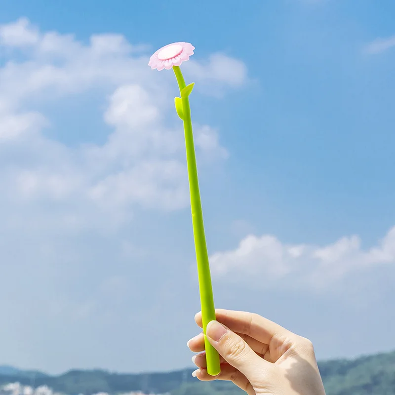 

40pcs Kawaii Gel Pens 0.38mm Lovely Discolor Sunflower Pens for School Supplies Office Novelty Stationery Back To School Gift