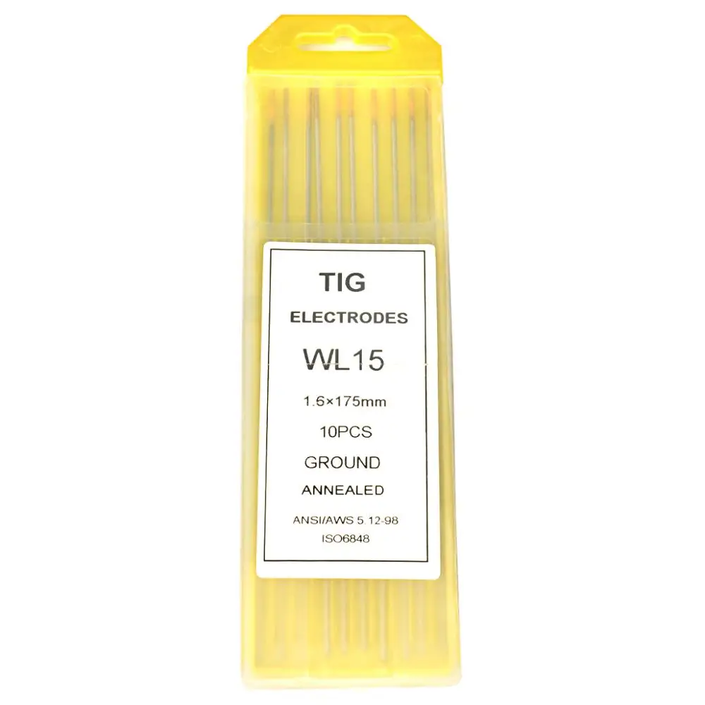 Golden-WL15 Полировка Вольфрам электроды 1/2" 1/16" 2/2" 3/32" 1/" 5/32" 1/" 5/32"* " Длина WT20 WC20 WS20 WL15 20 WP20 Tig сварочные электроды - Цвет: Golden-WL15