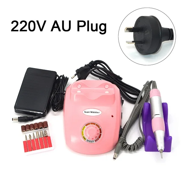 Pink AU plug 35000 об/мин Электрический сверлильный станок для ногтей профессиональная фреза машина для педикюра маникюрная машина пилочка для ногтей инструмент для ногтей - Цвет: Pink AU plug