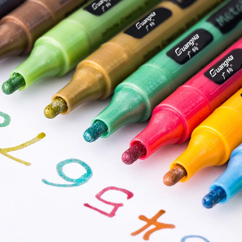 

12 color metal flash pen album diy greeting card marker pen painted graffiti pen hand account color pen
