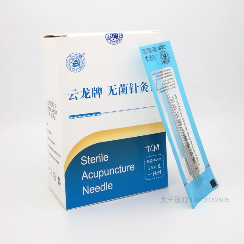 500 pcs 0.16/18/25/30/35/40mm Yunlong disposable sterile acupuncture needle flat handle massage needle