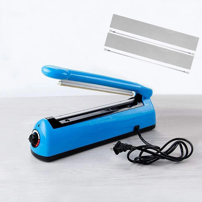 

8inch Blue Impulse Bag Sealer,Impulse Heat Sealer,Manual Poly Bag Heat Sealer Heat Seal Closer with 1 Replacement Kit