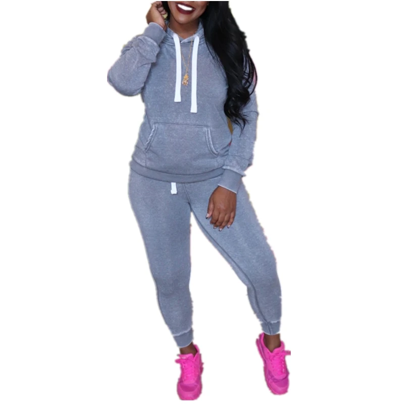 

Autumn Winter Two Piece Tracksuits Women's Suit Long Sleeve Hooded Sweatshirt and Jogger Pant Sweat Suits Casual Matching Sets