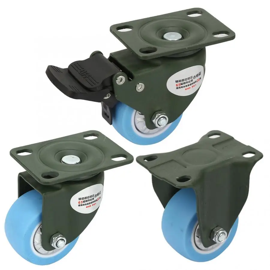 Марганцевая Стальная скоба 2 дюйма роликовые колеса колесики из ТПУ поворотное