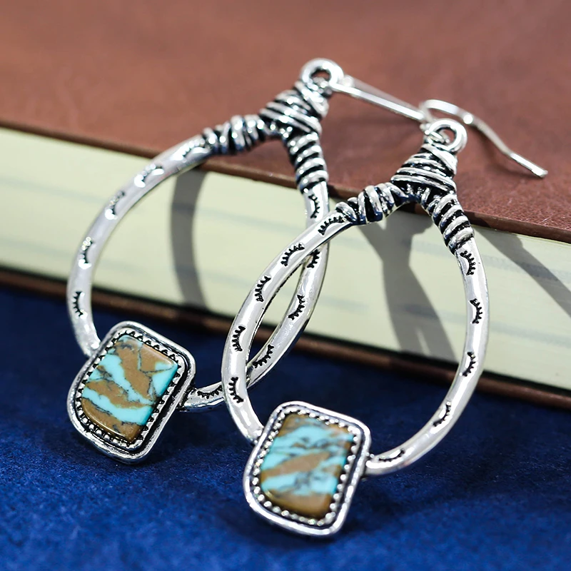 Богемные большие полые металлические серьги крупные ювелирные изделия