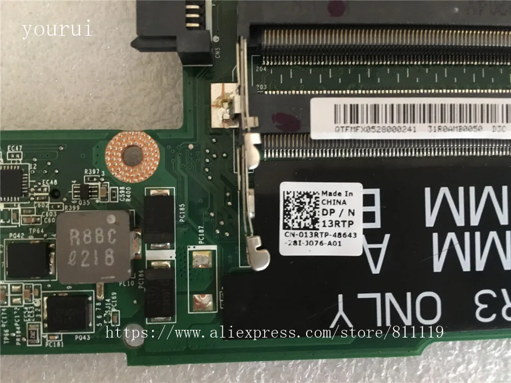 yourui для dell inspiron m421r 5425 laptopmotherboard cn 013rtp 013rtp 13rtp da0r0amb6d0 ddr3 тесты х
