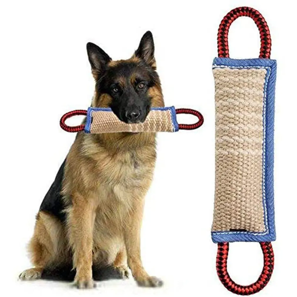 

Bite-Resistant Linen Dog Training Stick Bite Stick Outdoor Playing Strong Handle Stick Portable Chewing Bite Toy Pet Dog Supply