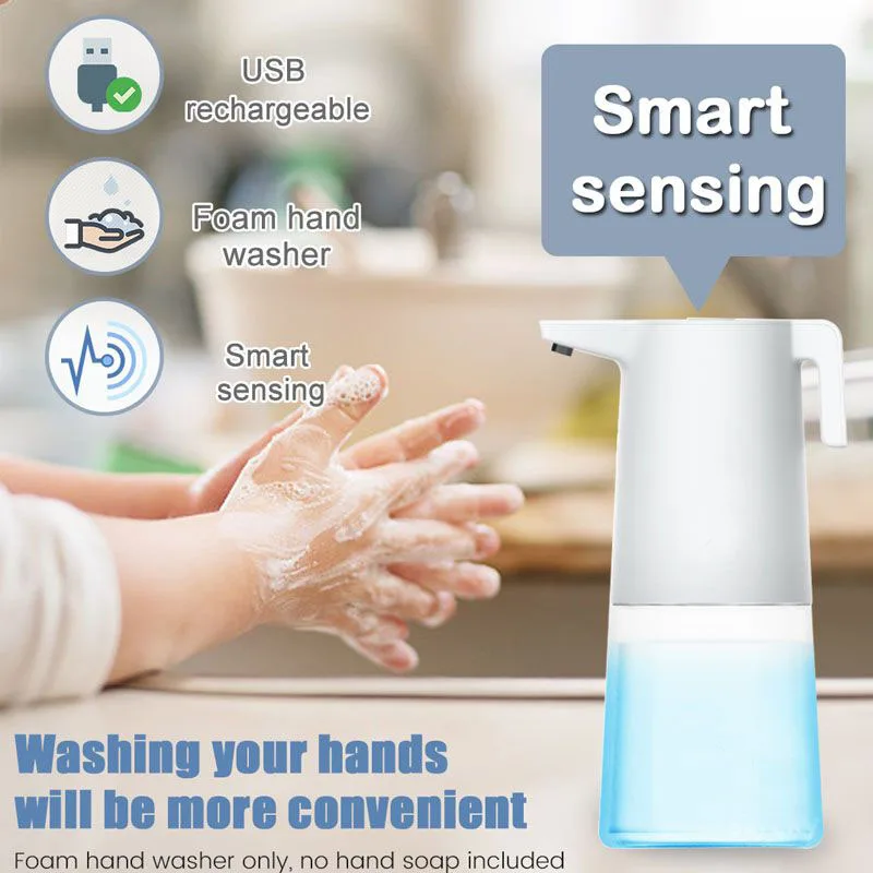 

300ml Automatic Soap Dispenser Sensor Intelligent Foaming Soap Dispenser Touchless Hand Sanitizer Machine Kitchen Bathroom Set