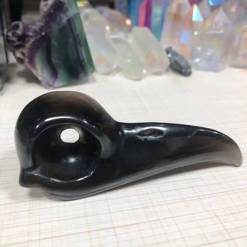 

Natural Stones Ice Obsidian Beak Carved Quartz Crystal Gemstones Healing Reiki Decoration