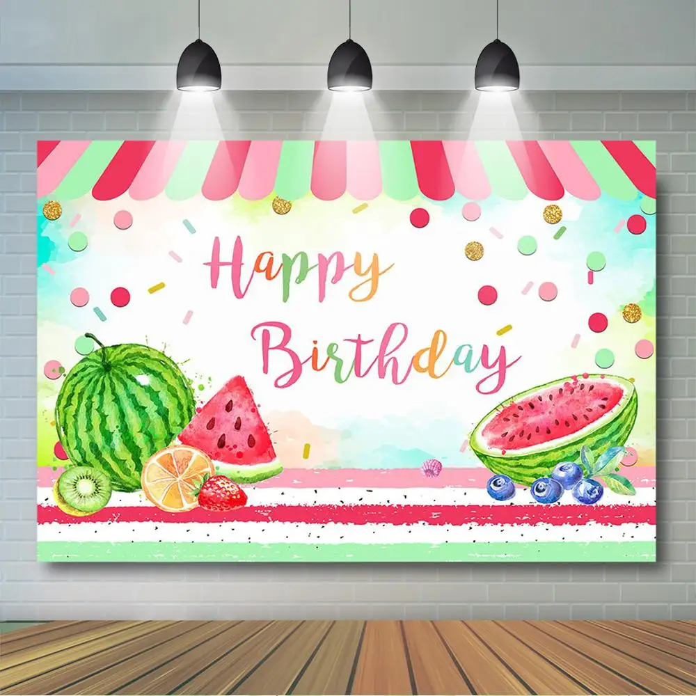 

Tutti Frutti Birthday Backdrop Tropical Summer Birthday Background Watermelon Fruit Birthday Party Decor Dessert Table Banner