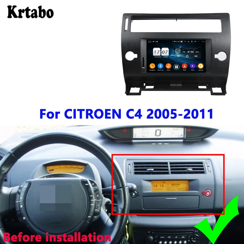 Автомагнитола для CITROEN C4 2005 2011 мультимедийный плеер на Android сенсорный экран